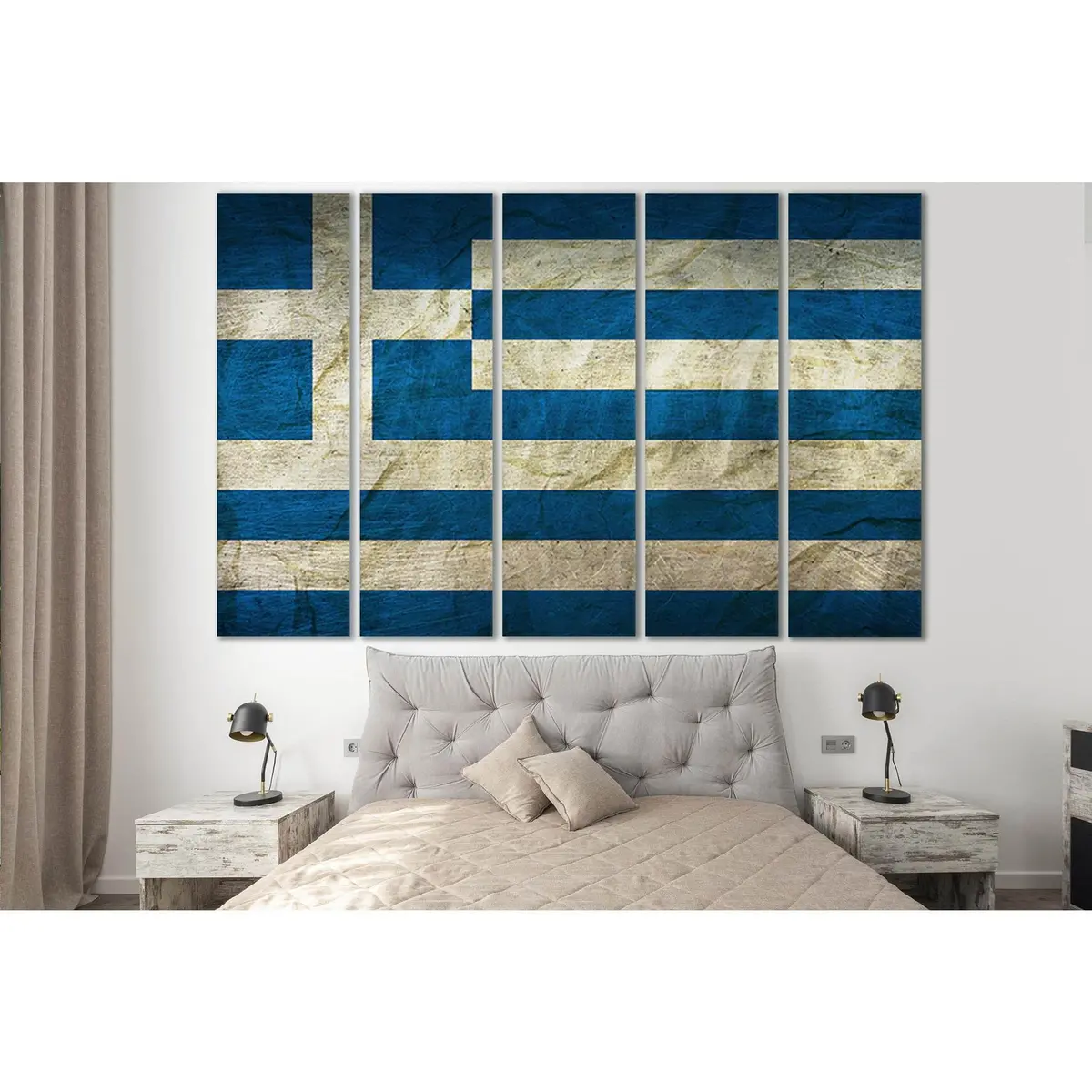 Premium Greek Flag Canvas Art Print №SL1158 – Ready-to-Hang Wall Decor - Image 3