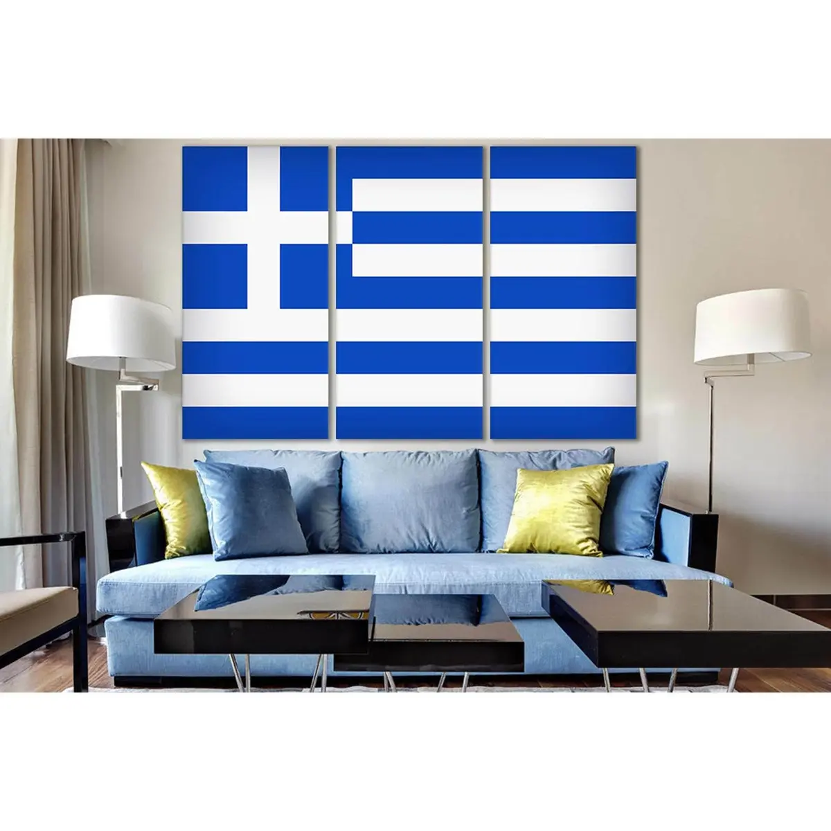 Flag Of Greece №Sl1169 Ready To Hang Canvas Print 5