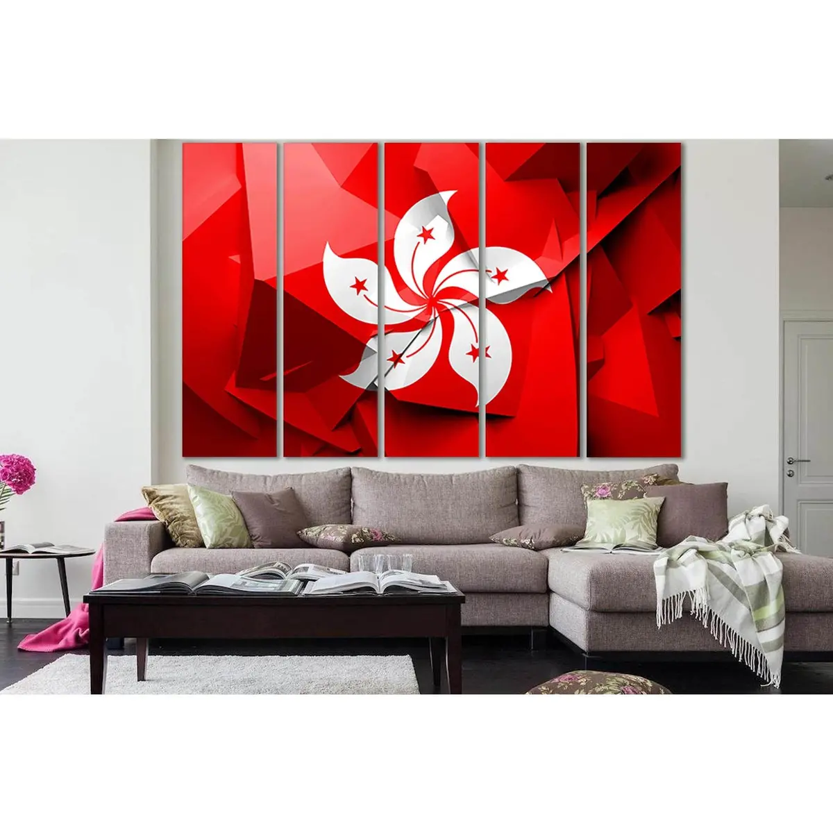 Hong Kong Flag Canvas Wall Art – Pre-Hung SL1160 Decor - Image 3