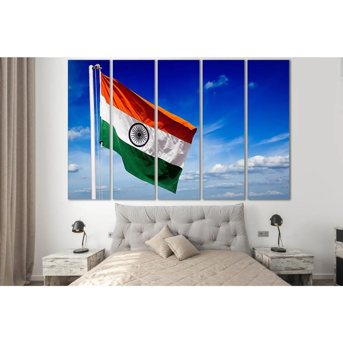 Premium India National Flag Canvas Art Print – SL1152, Ready-to-Hang Wall Decor