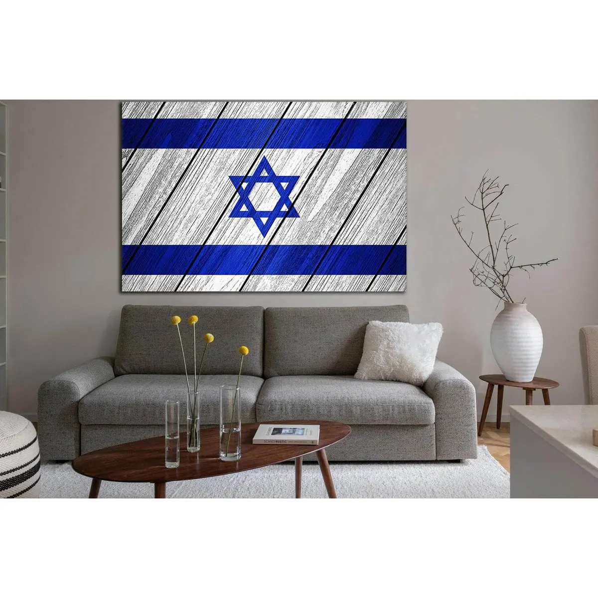 Flag Of Israel On Wood №Sl1200 Ready To Hang Canvas Print 2