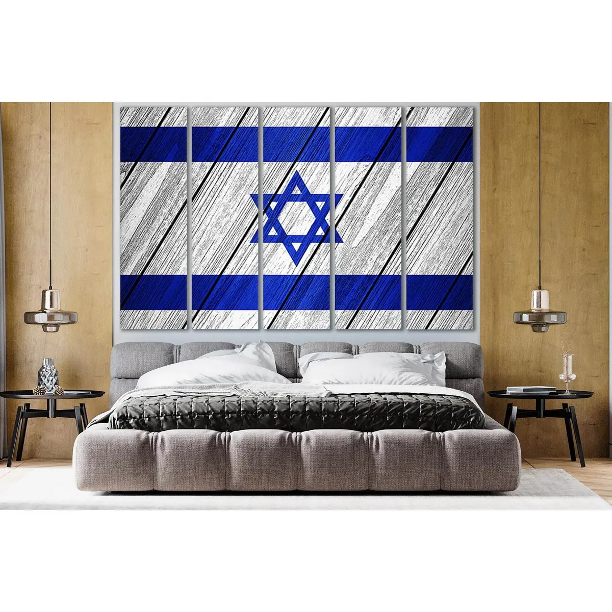 Israeli Flag on Wooden Panel – SL1200 Ready-to-Hang Canvas Wall Art - Image 3
