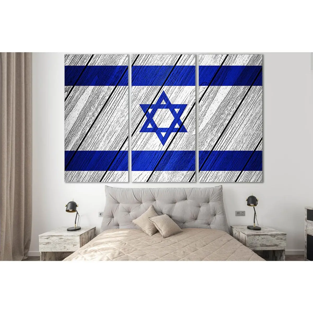 Flag Of Israel On Wood №Sl1200 Ready To Hang Canvas Print 5
