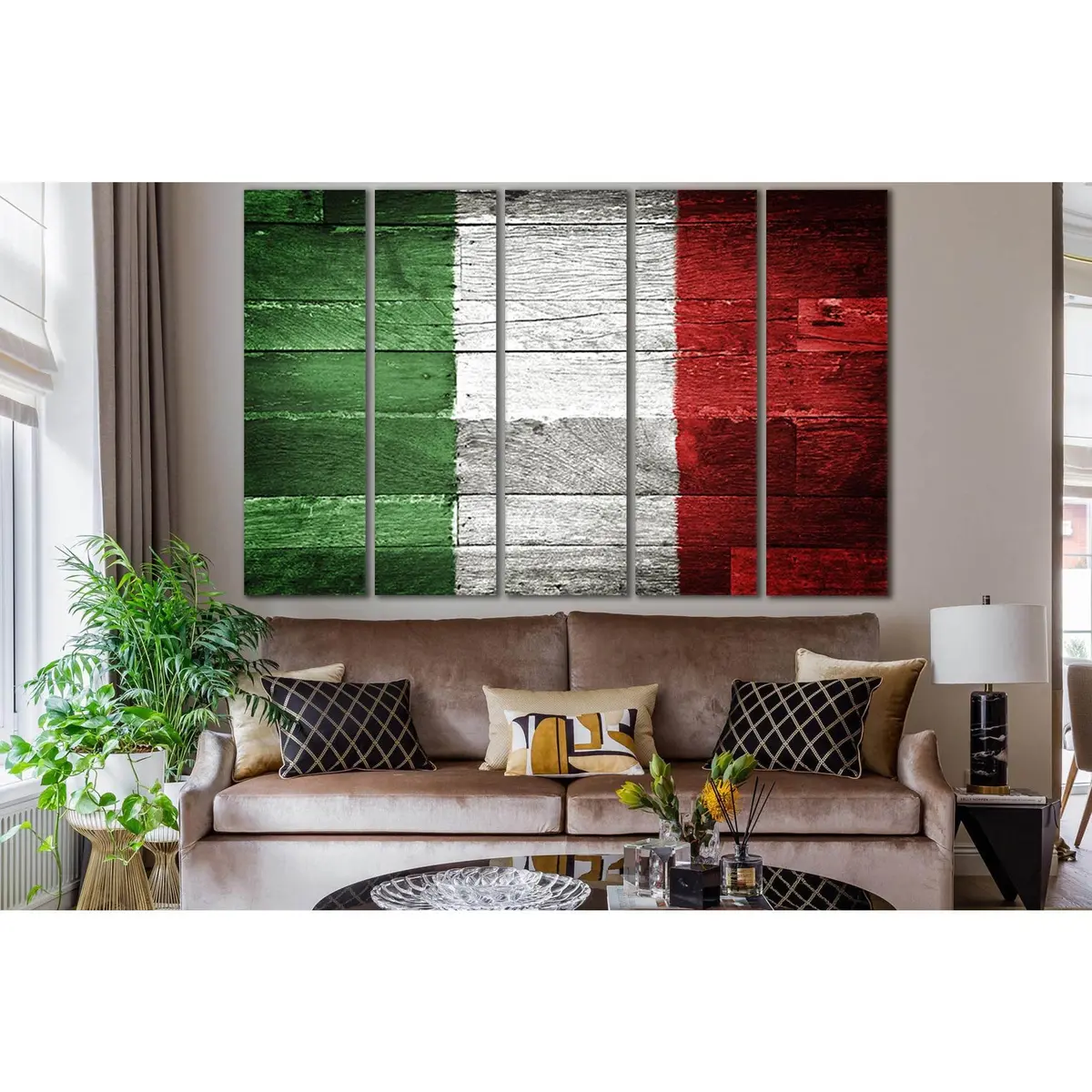 Premium Italian Flag Canvas Art – SL1164, Ready-to-Hang Wall Decor