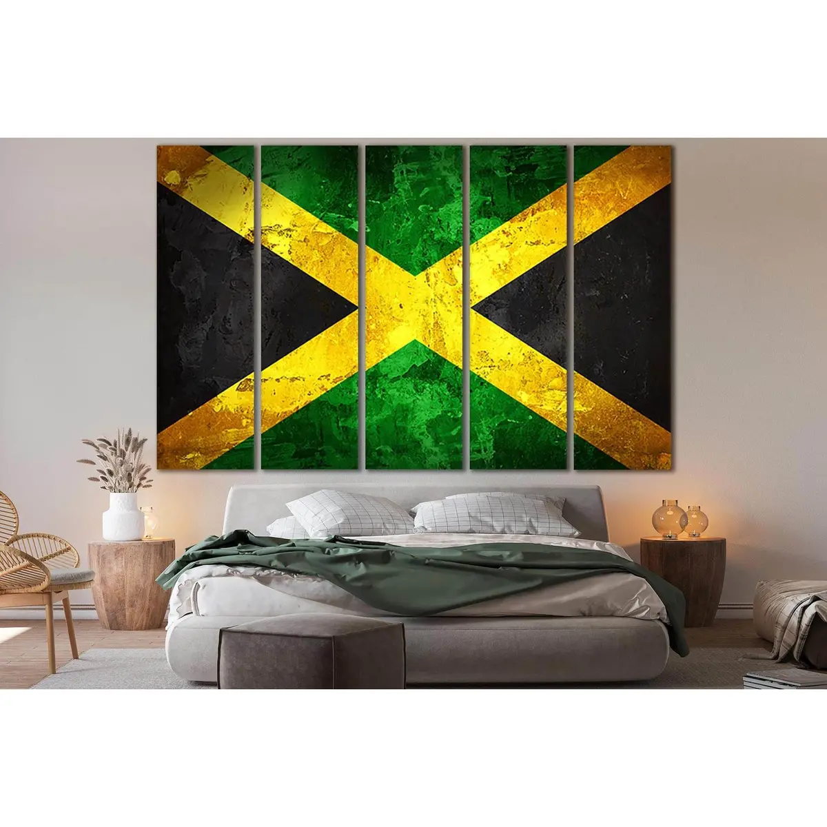 Premium Jamaica Flag Canvas Art Print №SL1163 – Ready-to-Hang Wall Decor - Image 3