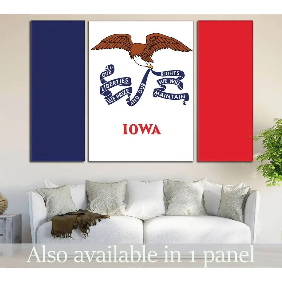 Flag Of Lowa State №831 Ready To Hang Canvas Print 1