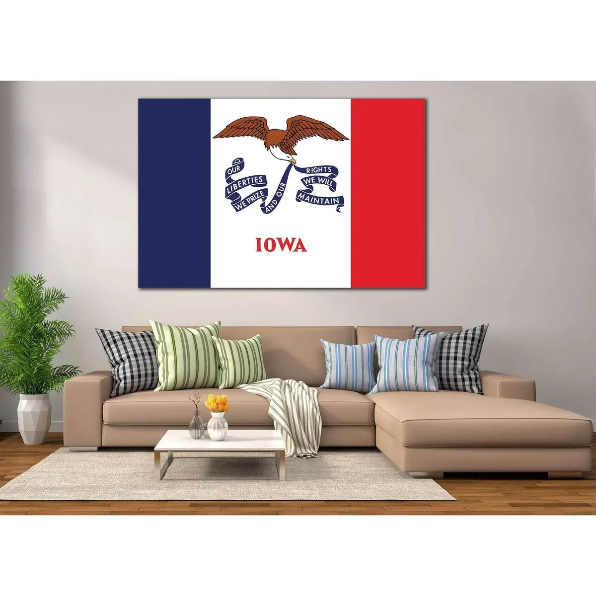 Flag Of Lowa State №831 Ready To Hang Canvas Print 2