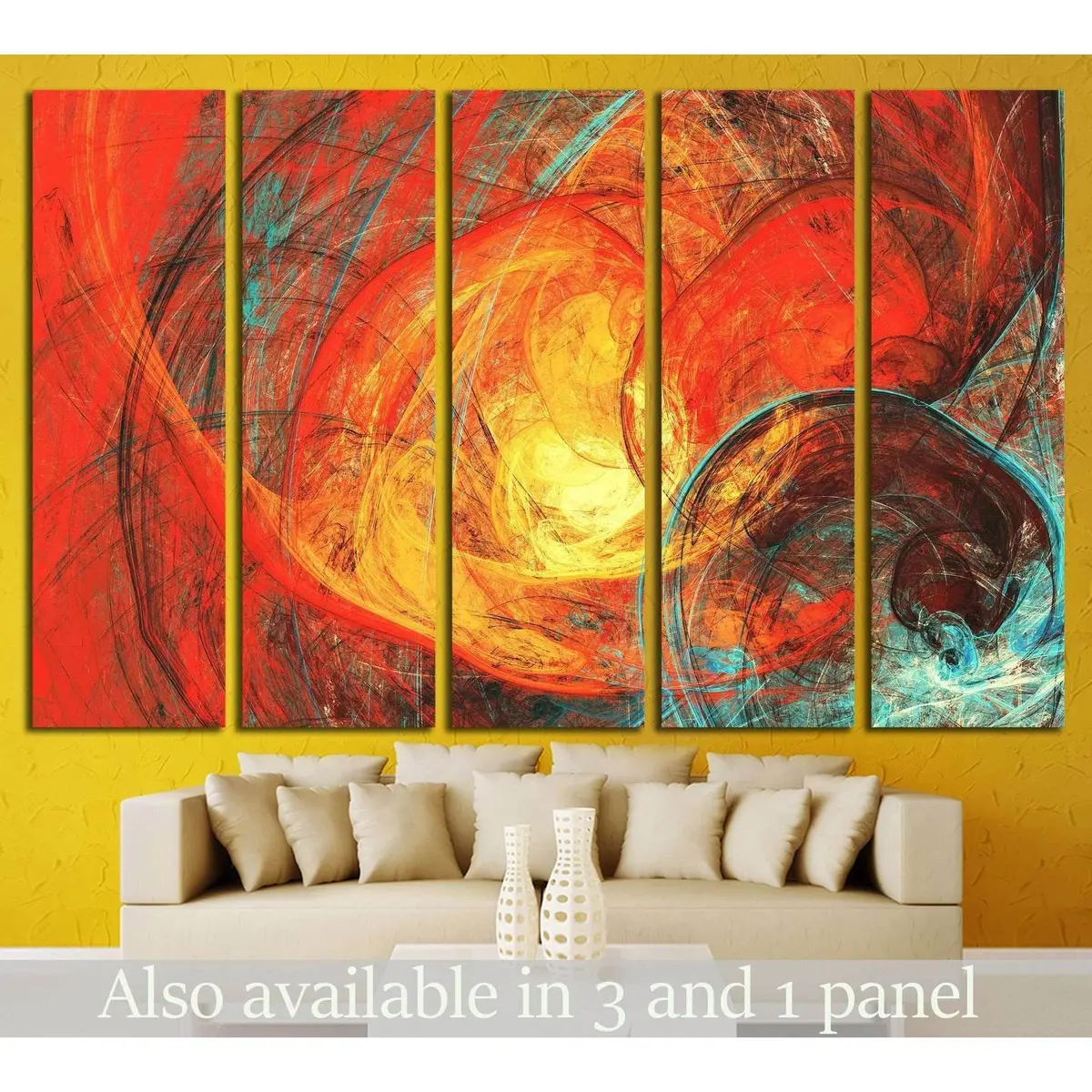 Flaming Sun №1054 Ready To Hang Canvas Print 1