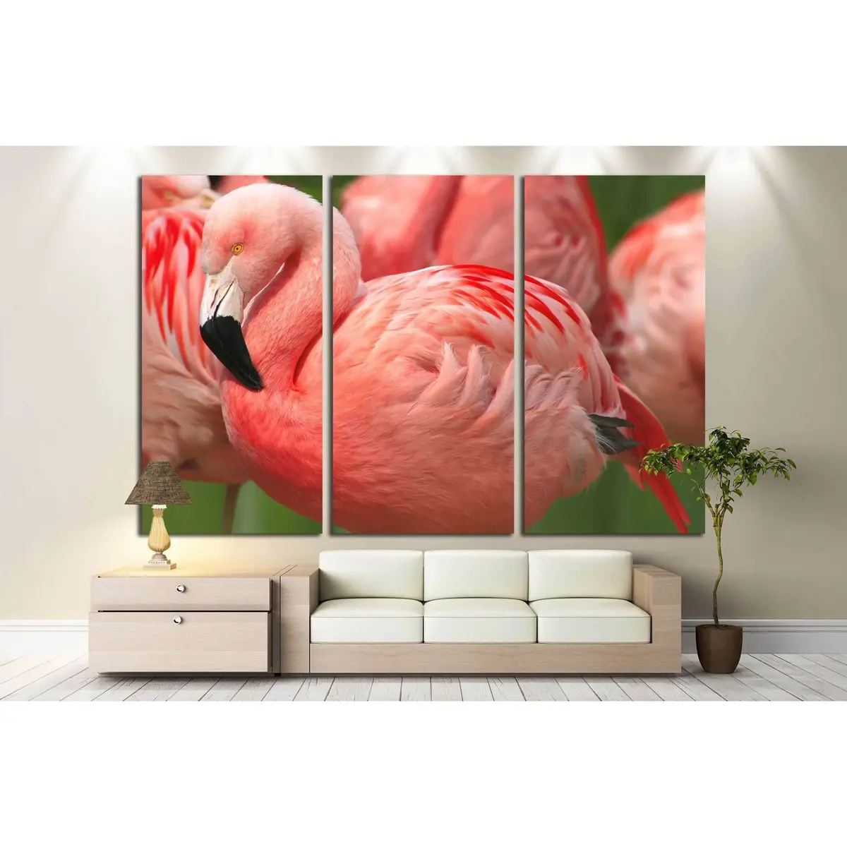 Flamingo Close Up №2799 Ready To Hang Canvas Print 5