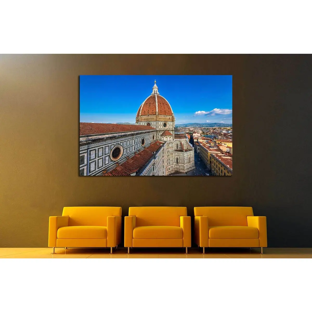 Florence Duomo. Basilica Di Santa Maria Del Fiore In Florence, Italy №1803 Ready To Hang Canvas Print 2