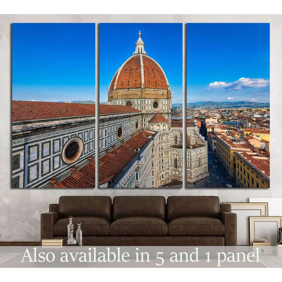 Florence Duomo. Basilica Di Santa Maria Del Fiore In Florence, Italy №1803 Ready To Hang Canvas Print 1