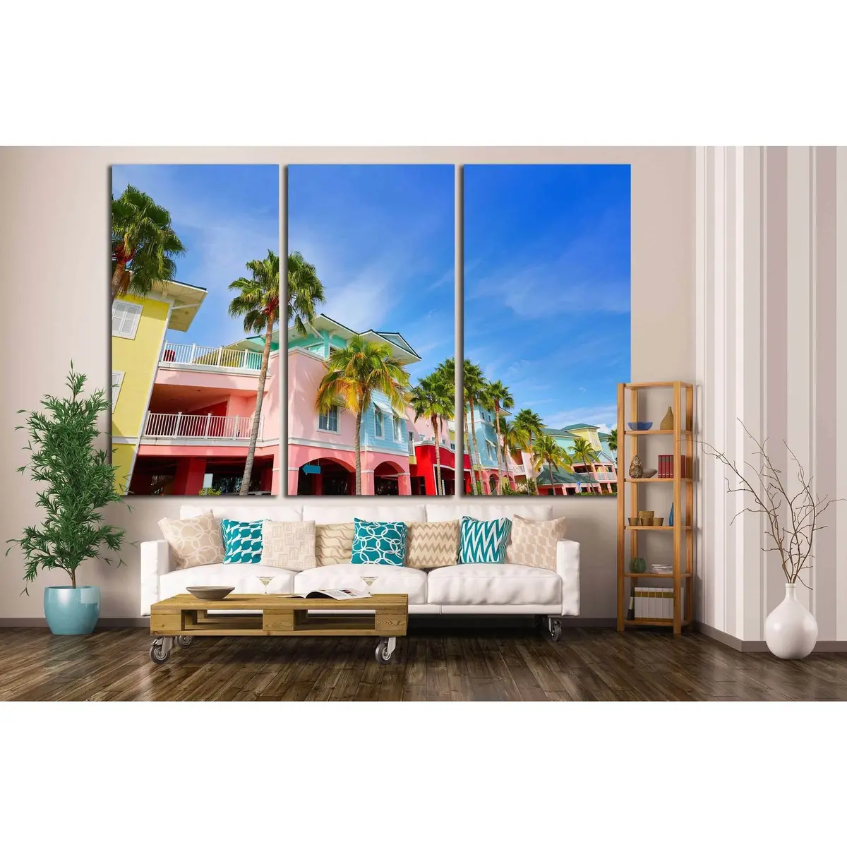 Florida Fort Myers And Palm Trees In Usa №1229 Ready To Hang Canvas Print 5