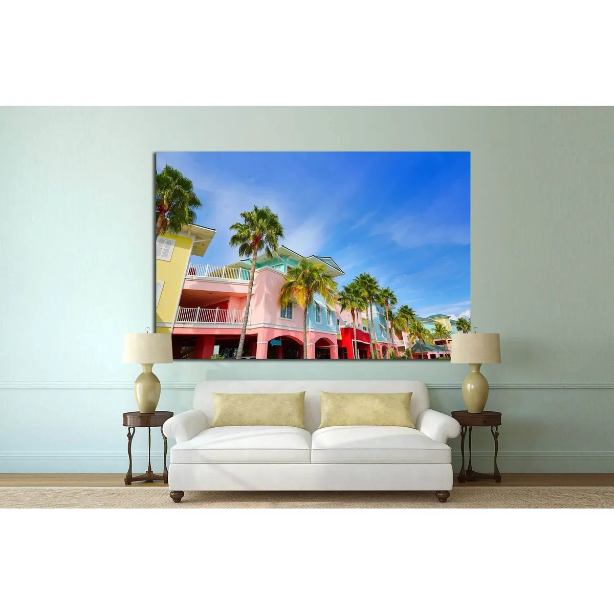 Florida Fort Myers And Palm Trees In Usa №1229 Ready To Hang Canvas Print 3