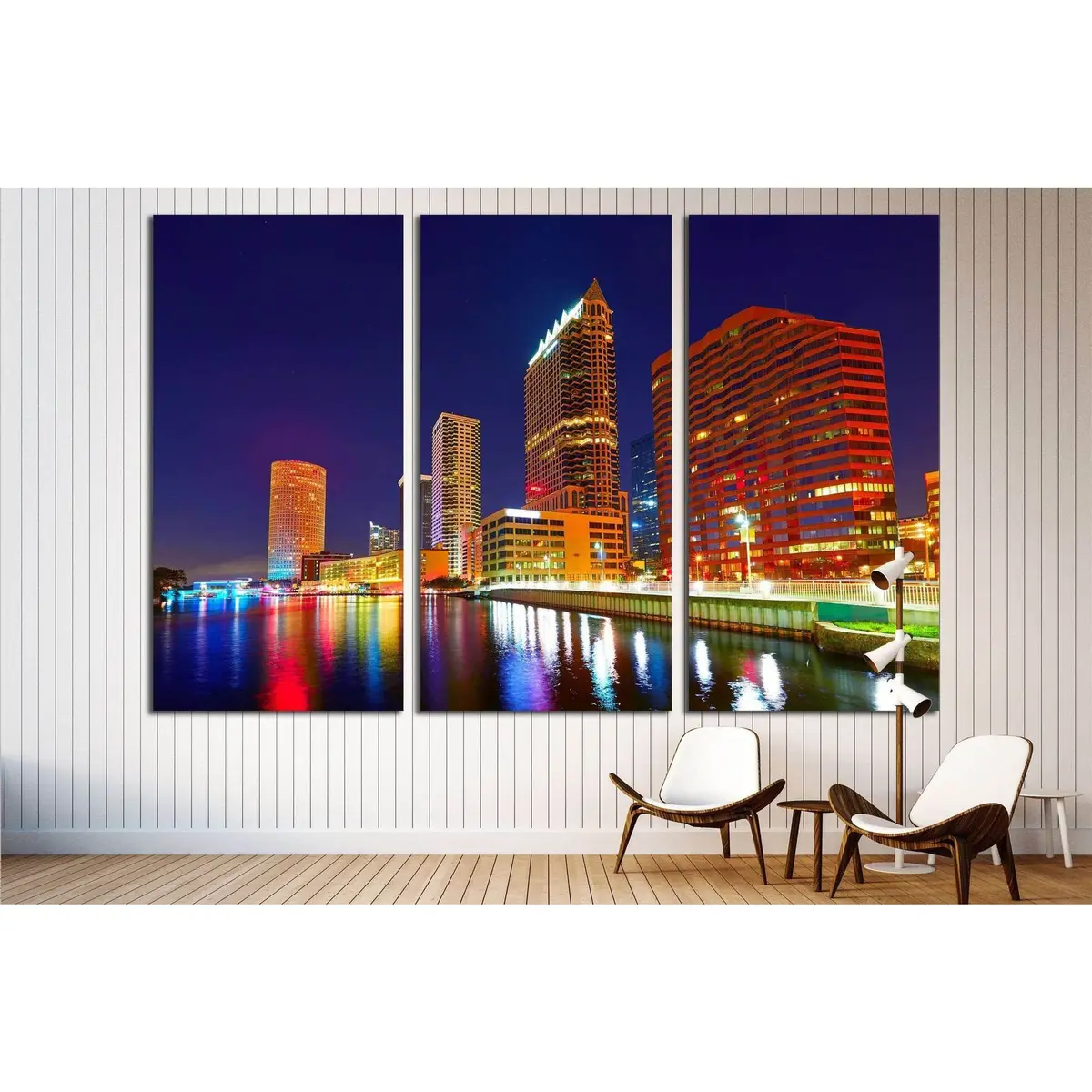 Florida Tampa Skyline At Sunset From Hillsborough River In Us №1725 Ready To Hang Canvas Print 2