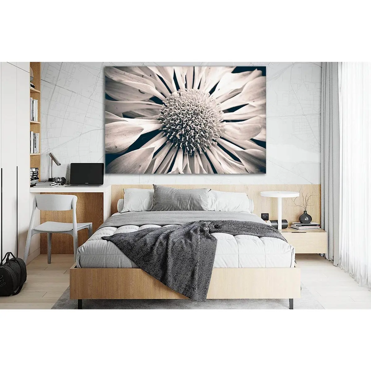 Flower Close Up Black And White №Sl725 Ready To Hang Canvas Print 2