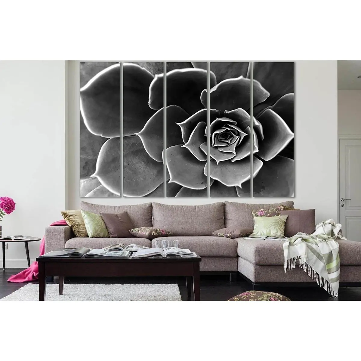 Black & White Flower Macro Canvas Art – SL838, Ready-to-Hang Premium Wall Decor - Image 3
