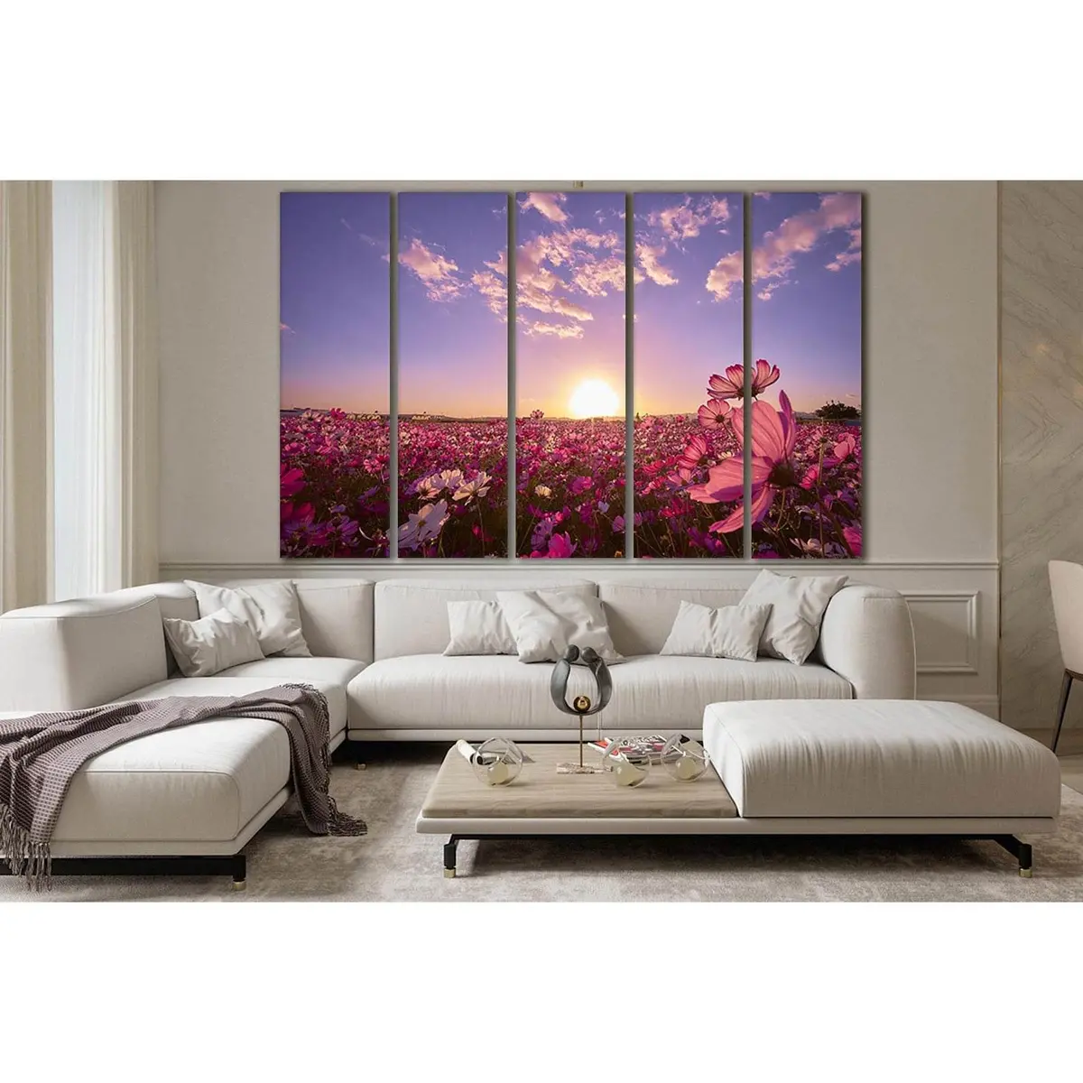 Sunrise Flower Field Canvas Art №SL295 – Premium Ready-to-Hang Wall Decor