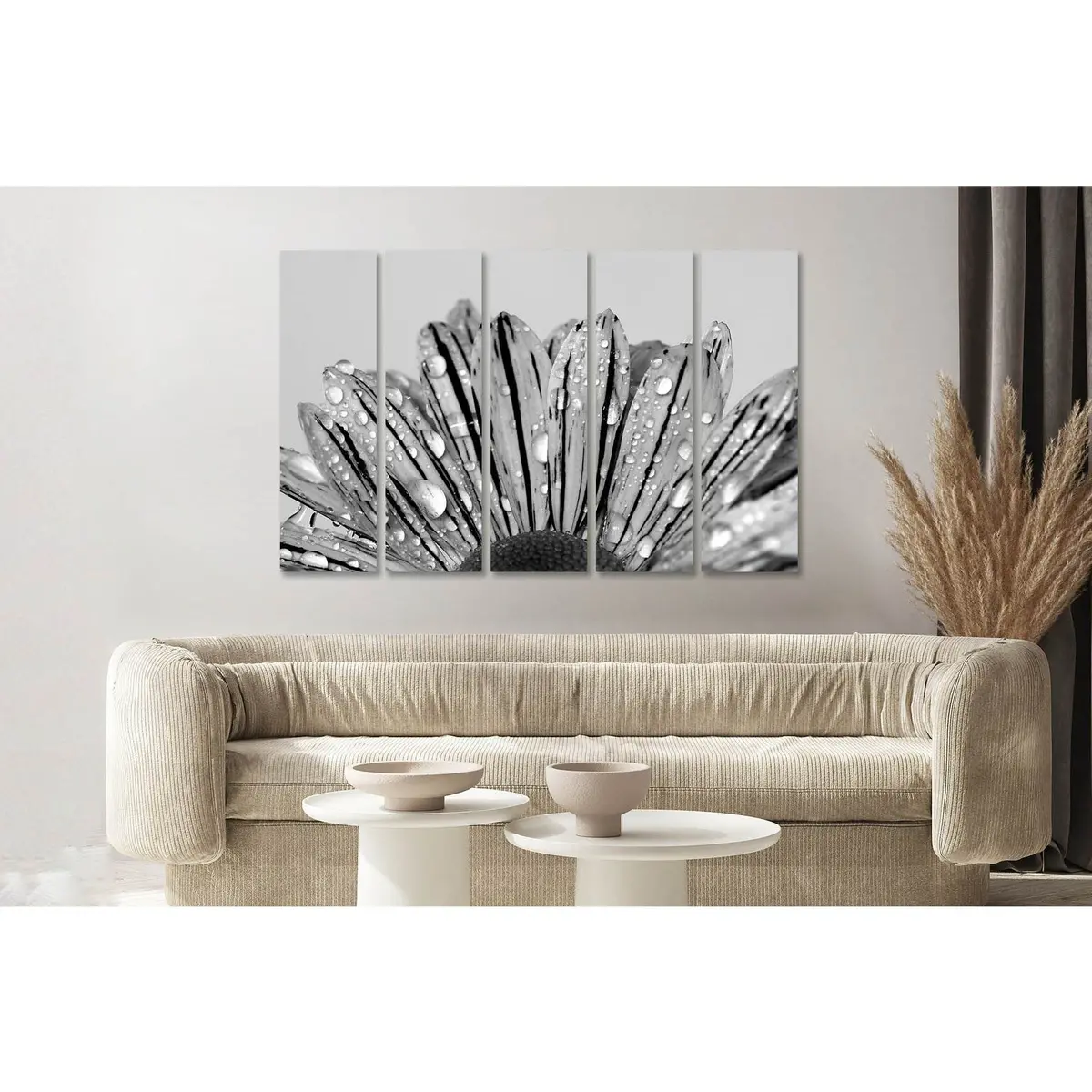 Flower in Drizzle Canvas Wall Art – Ready-to-Hang Print D2828