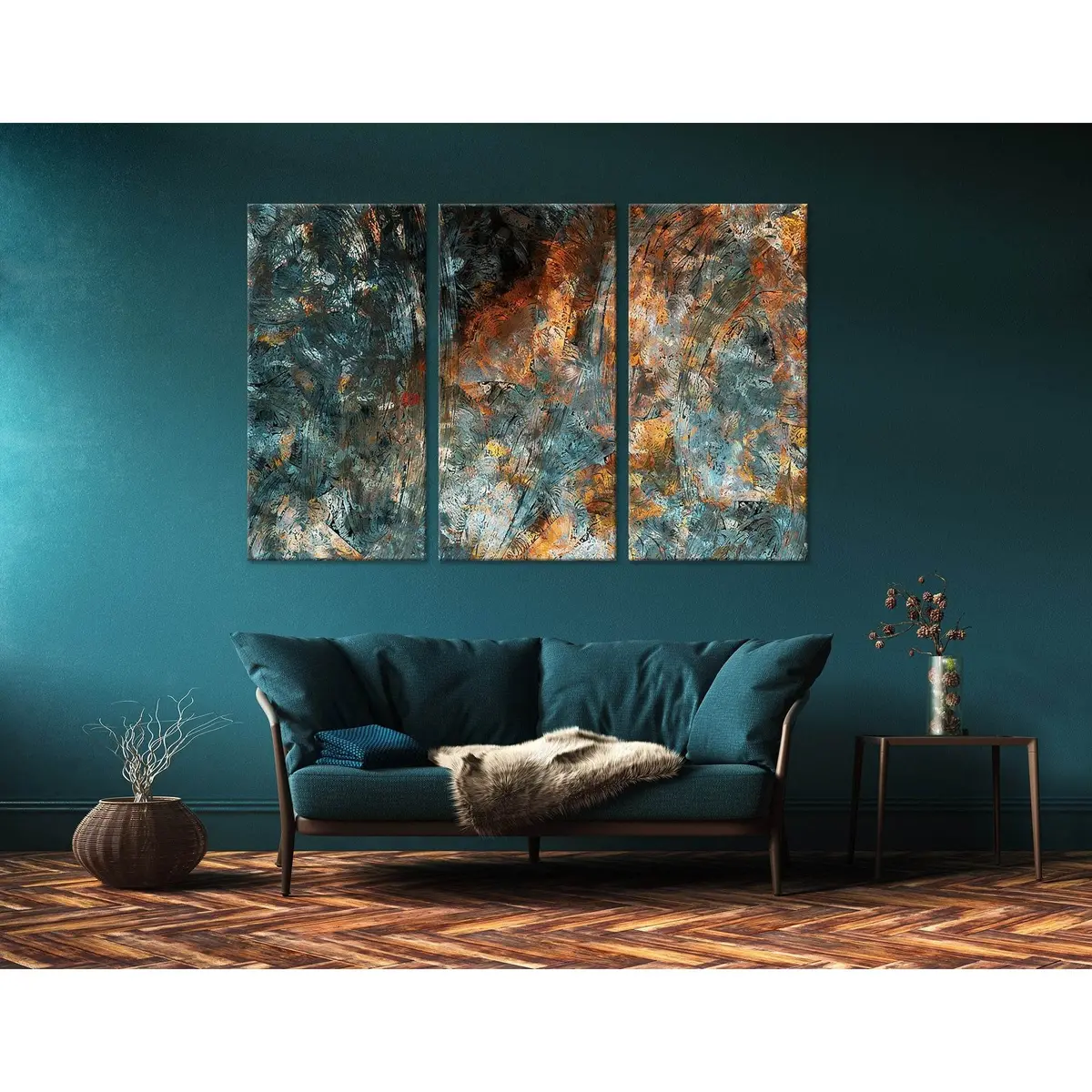Flowers In The Meadow Abstract №04339 Ready To Hang Canvas Print 5