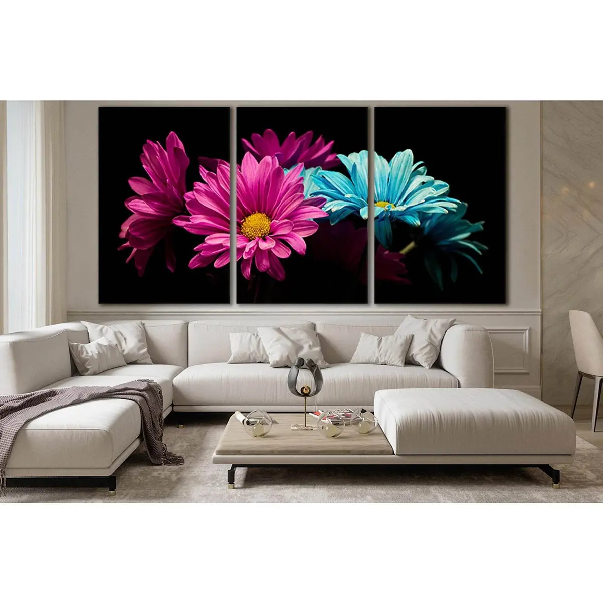 Flowers On Black Background №Sl685 Ready To Hang Canvas Print 5