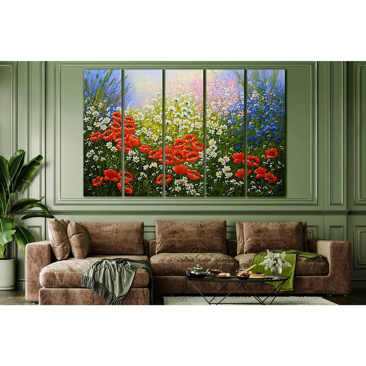 Premium Poppy Flower Oil Painting Canvas Print №SL603 – Ready-to-Hang Wall Art - Image 3