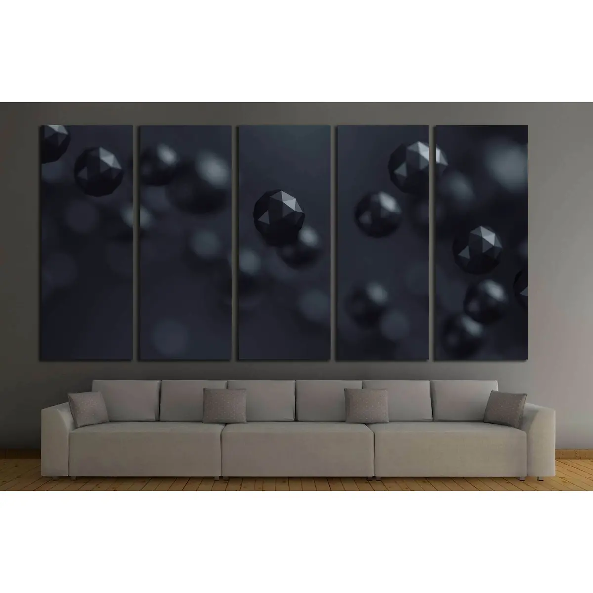 Abstract Polygonal Sphere Canvas Art – Ready-to-Hang Wall Decor #2579 - Image 3