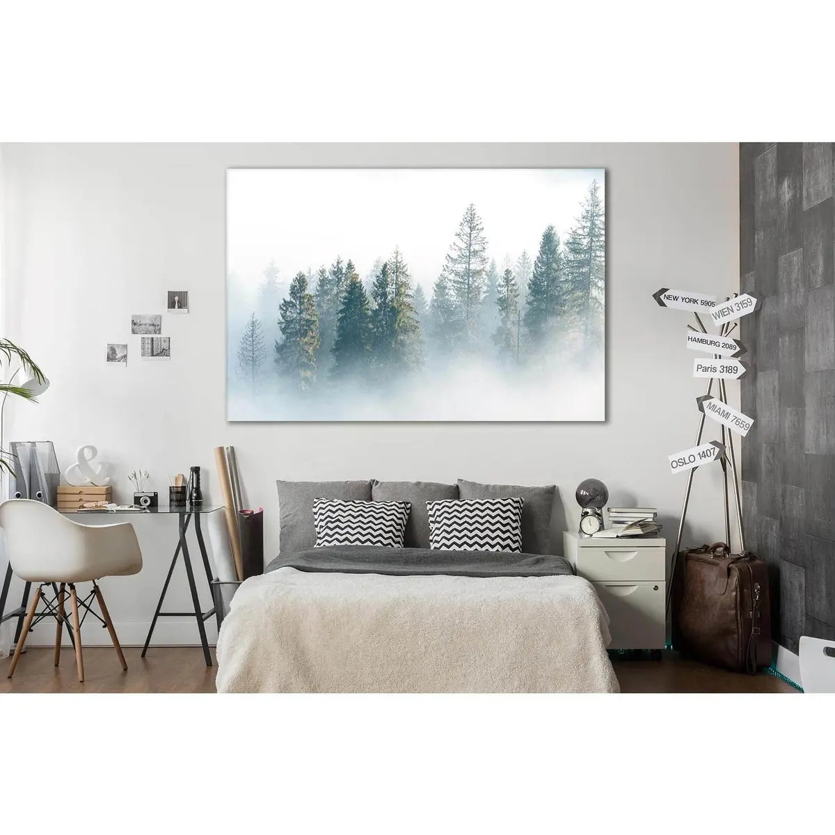 Fog Over Spruce Forest №Sl32 Ready To Hang Canvas Print 1
