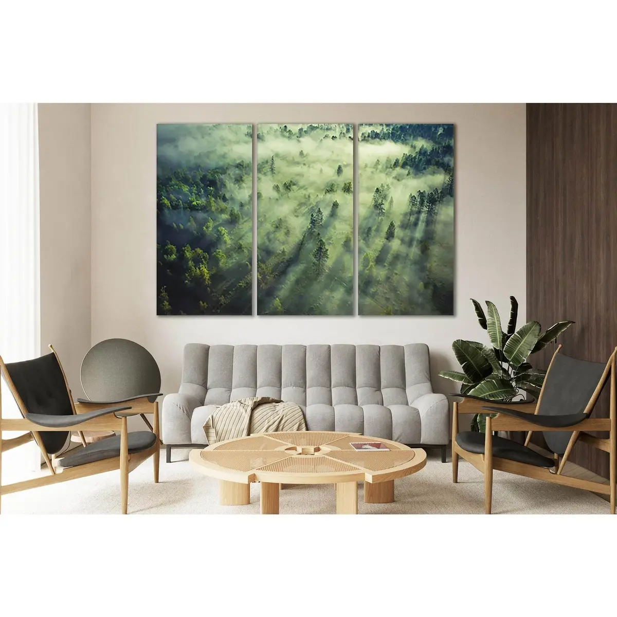 Foggy Clouds Above Forrest №Sl31 Ready To Hang Canvas Print 5