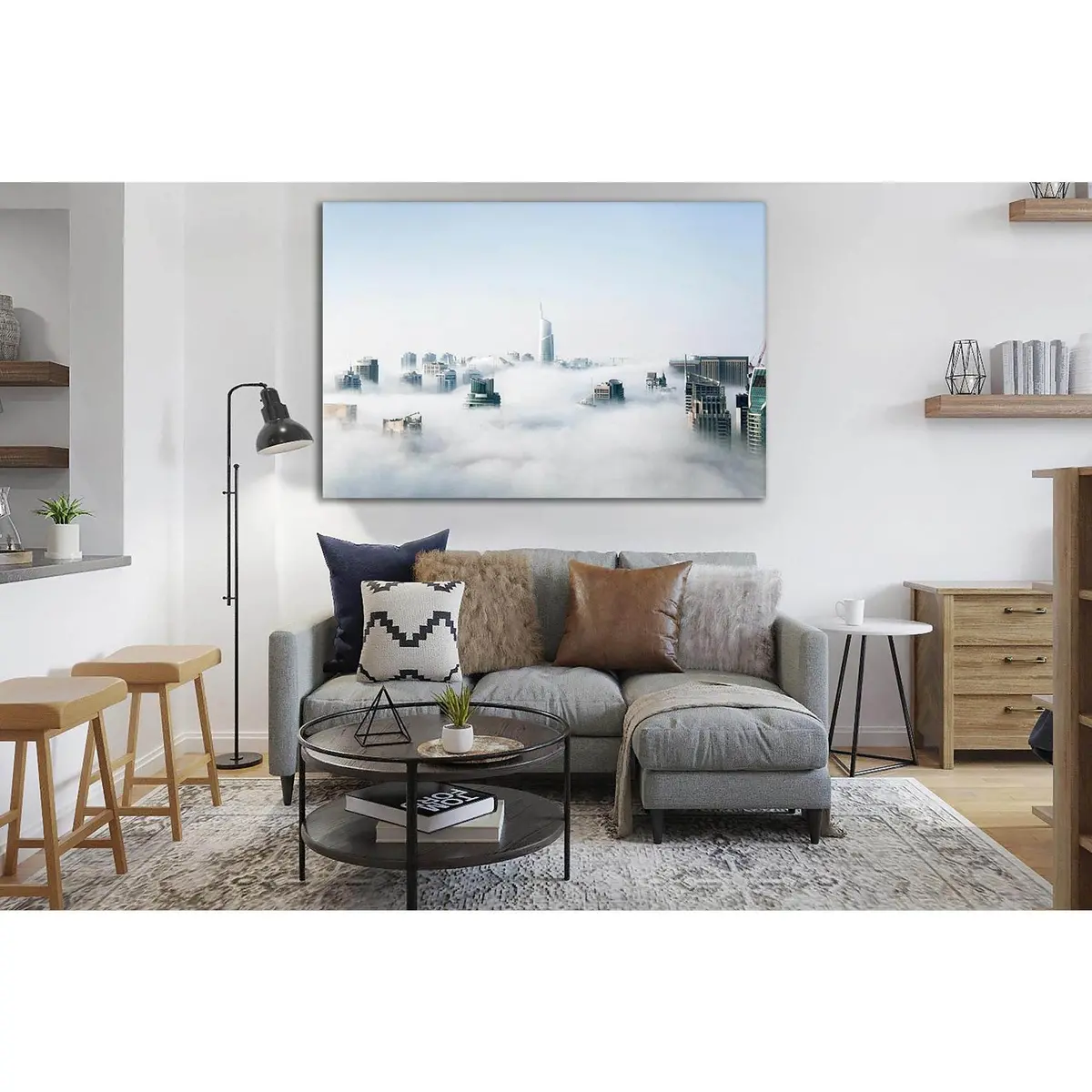Foggy Morning View Of Cityscape №Sl325 Ready To Hang Canvas Print 2