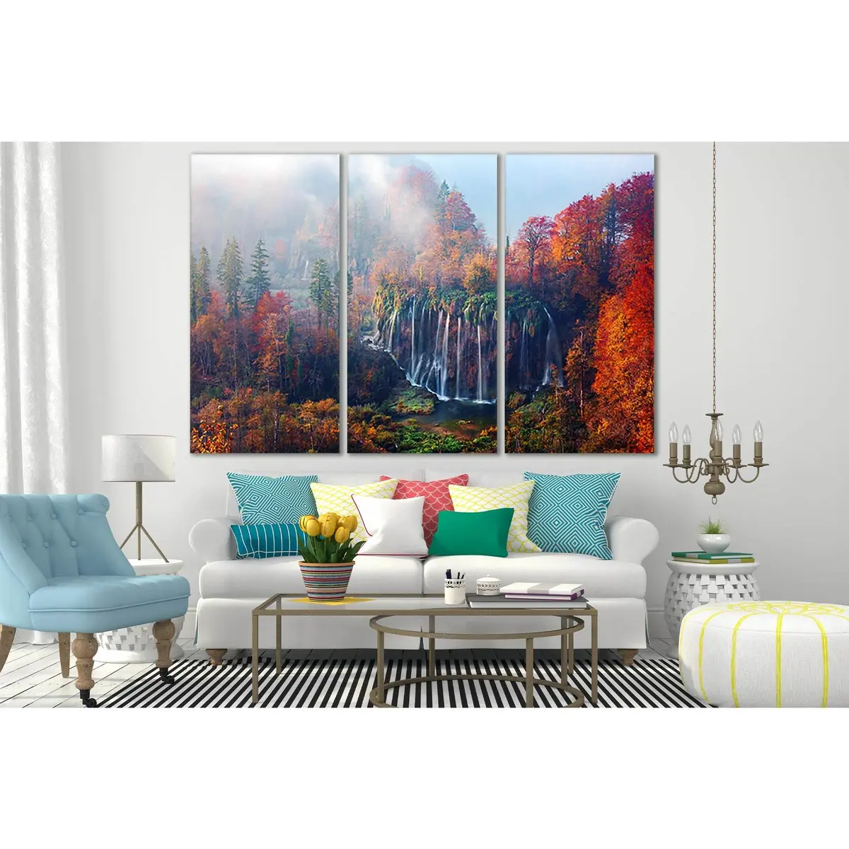 Foggy Waterfall In Plitvice Lakes №Sl660 Ready To Hang Canvas Print 5