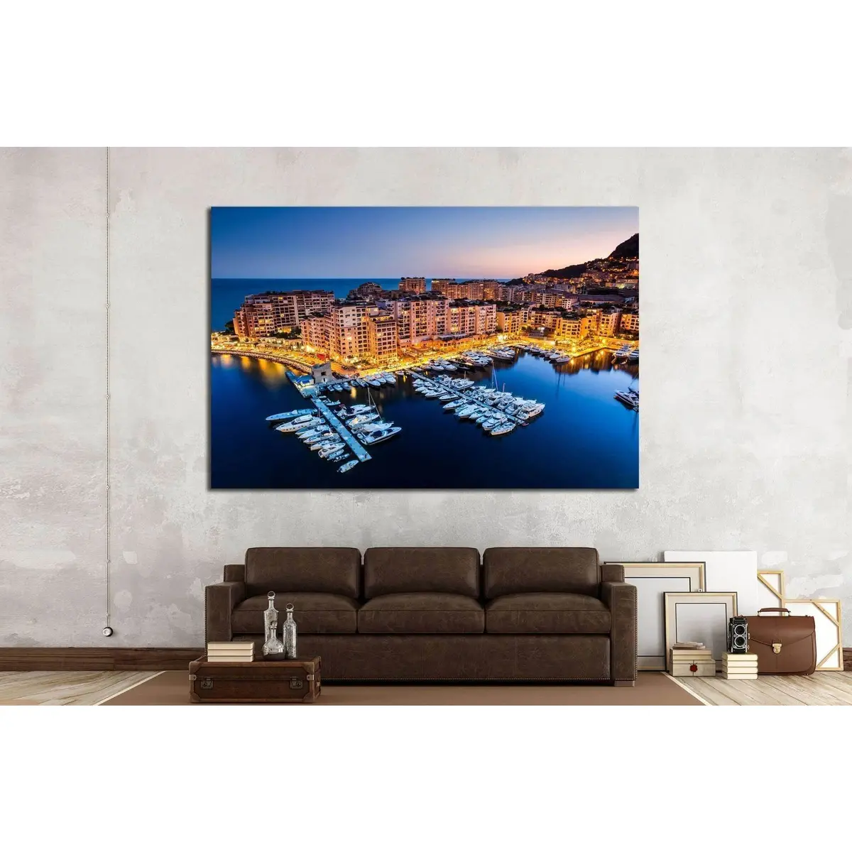 Fontvieille And Monaco Harbor №791 Ready To Hang Canvas Print 2