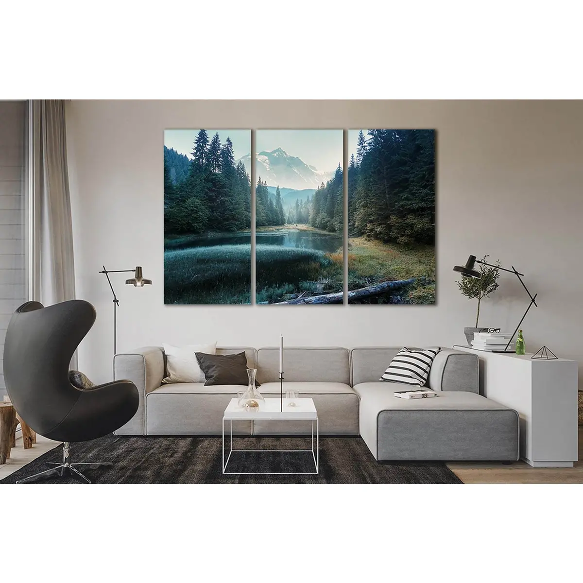 Forest Lake In Highland №Sl10 Ready To Hang Canvas Print 5