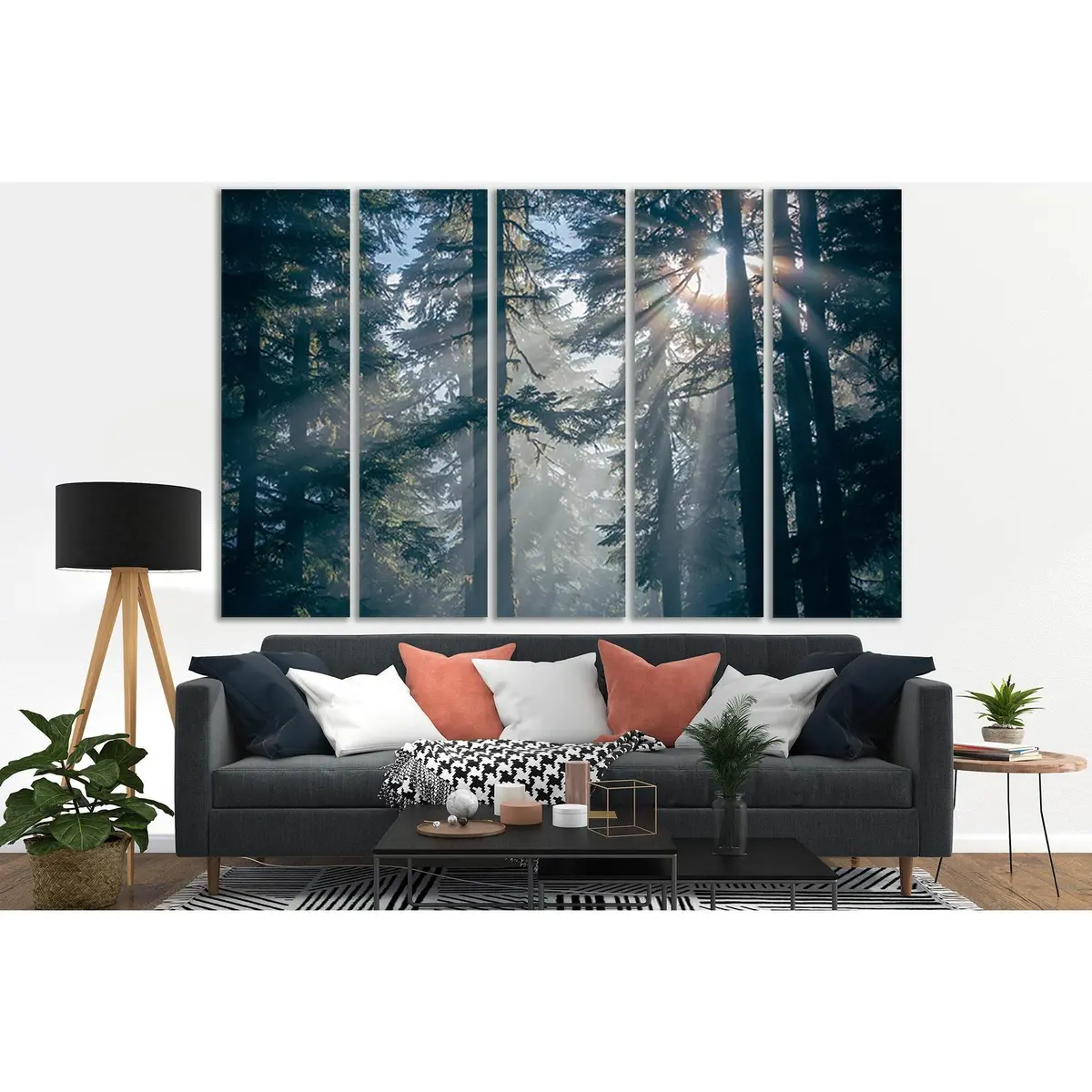 Ready-to-Hang Forest Silhouette Canvas Wall Art – SL505 - Image 3