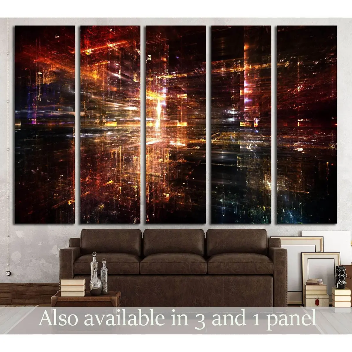 Fractal City Series #3225 Premium Ready-to-Hang Canvas Art