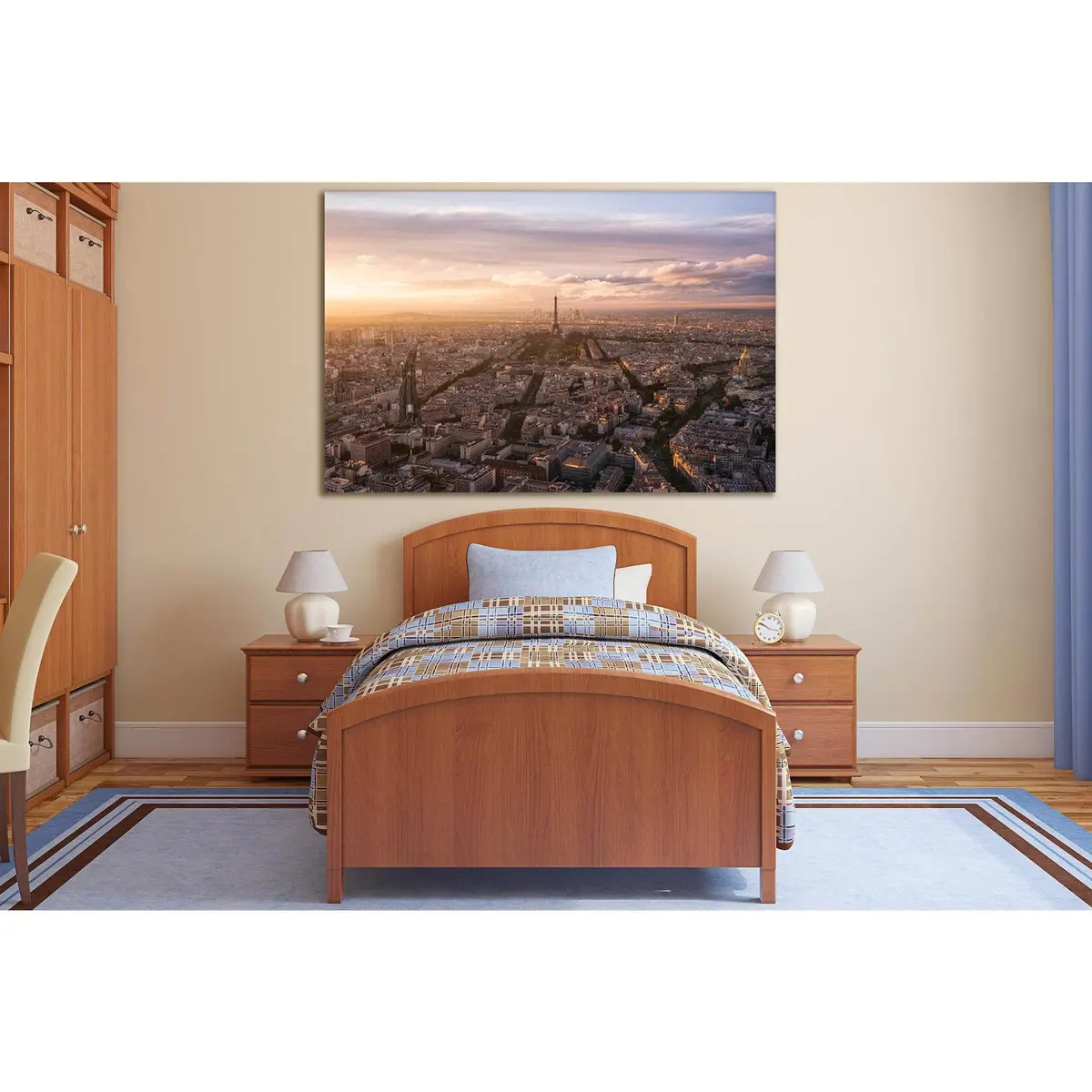 France Skyline At Evening Paris №Sl320 Ready To Hang Canvas Print 1