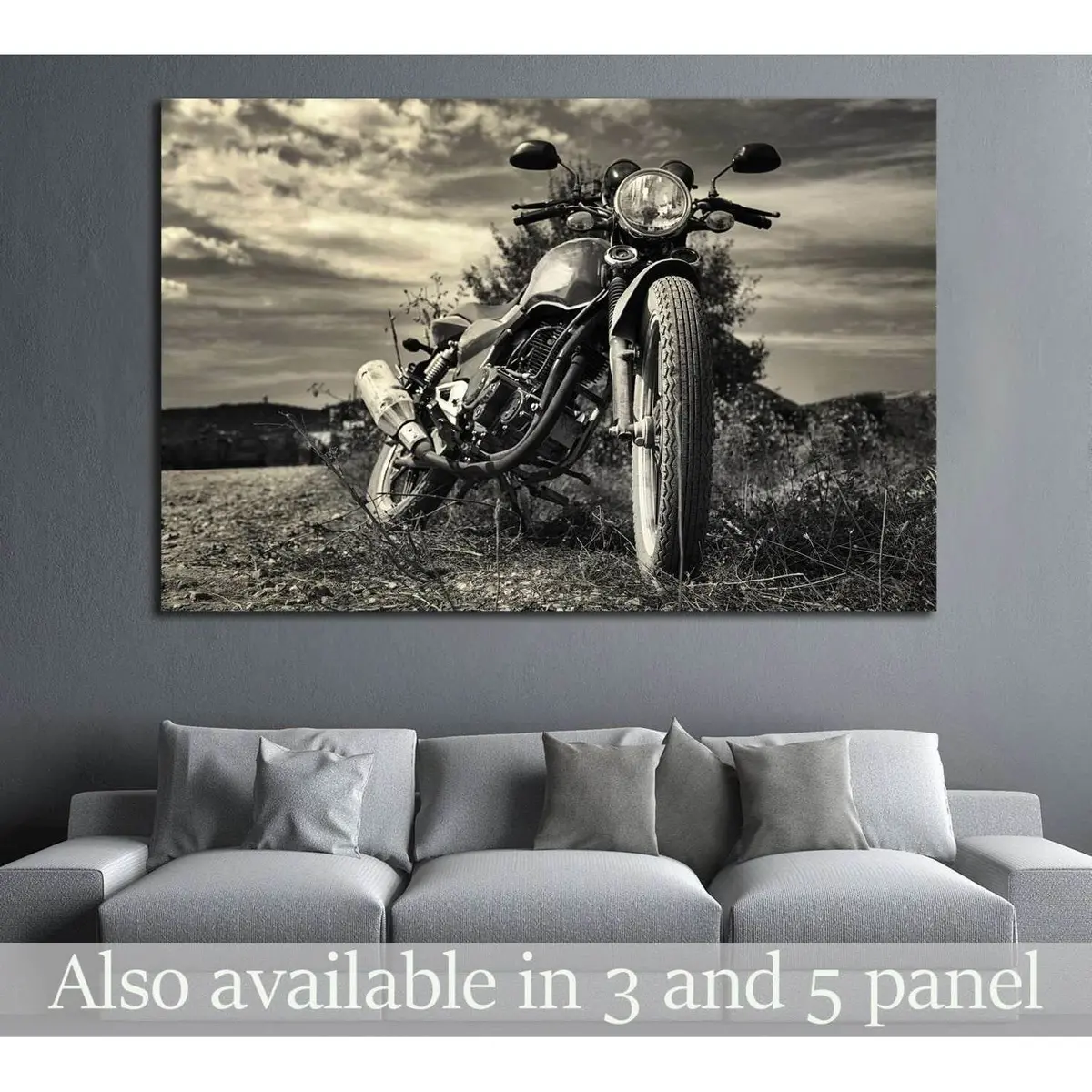 Freedom.Motorbike Under Sky №1868 Ready To Hang Canvas Print 1