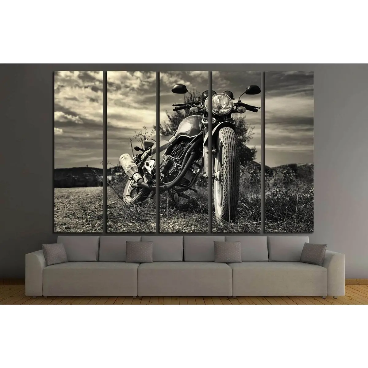 Open Sky Motorbike Freedom Canvas Wall Art – Ready-to-Hang Print #1868 - Image 3