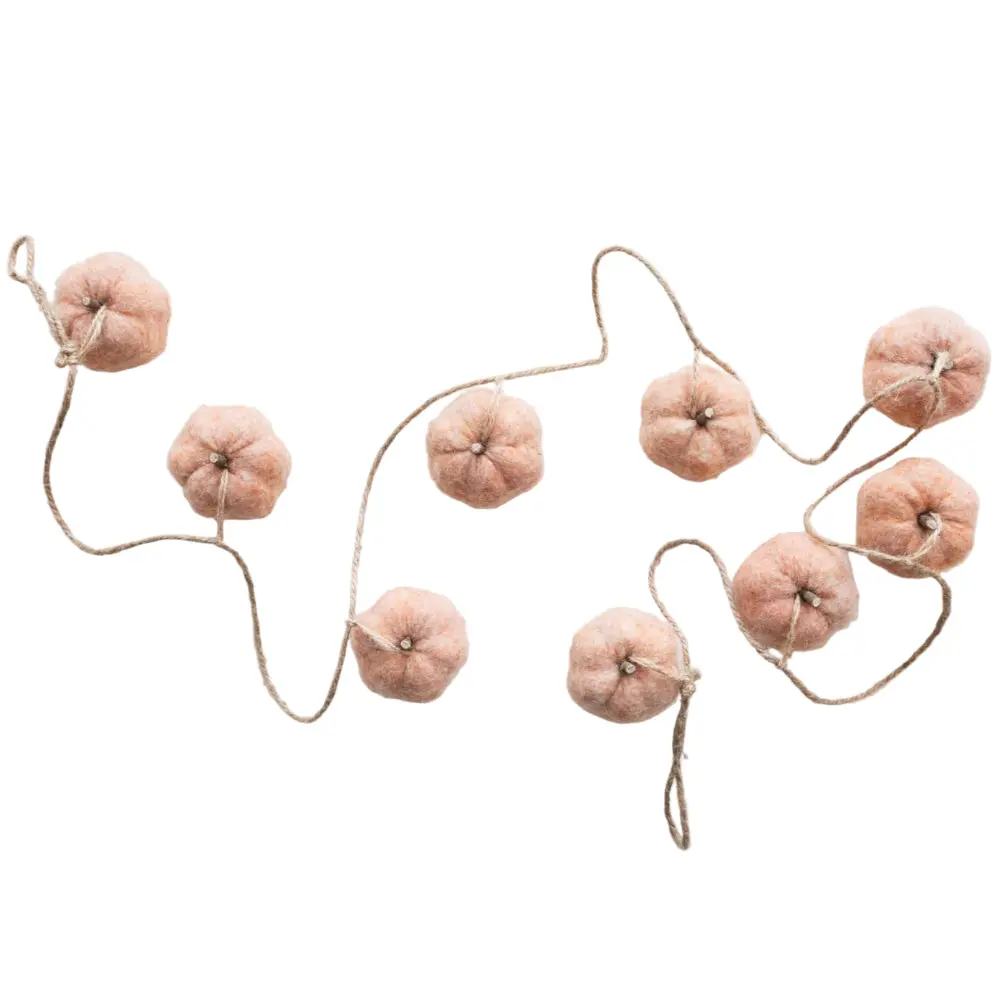 Felt Pumpkins & Jute Cord Garland - 6.5' 1