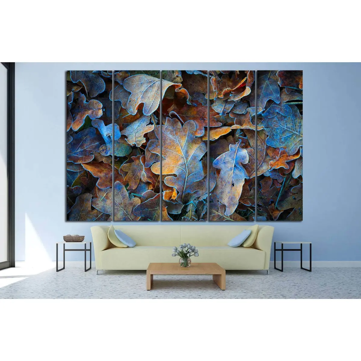 Frozen Oak Leaves Art #616 – Ready-to-Hang Canvas Print - Image 3