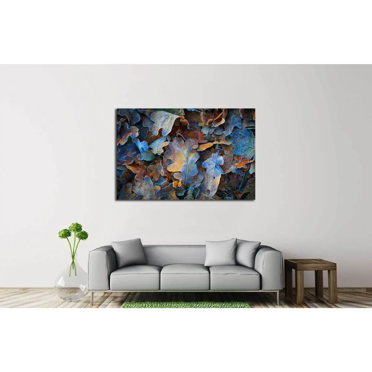 Frozen Oak Leafs №616 Ready To Hang Canvas Print 2