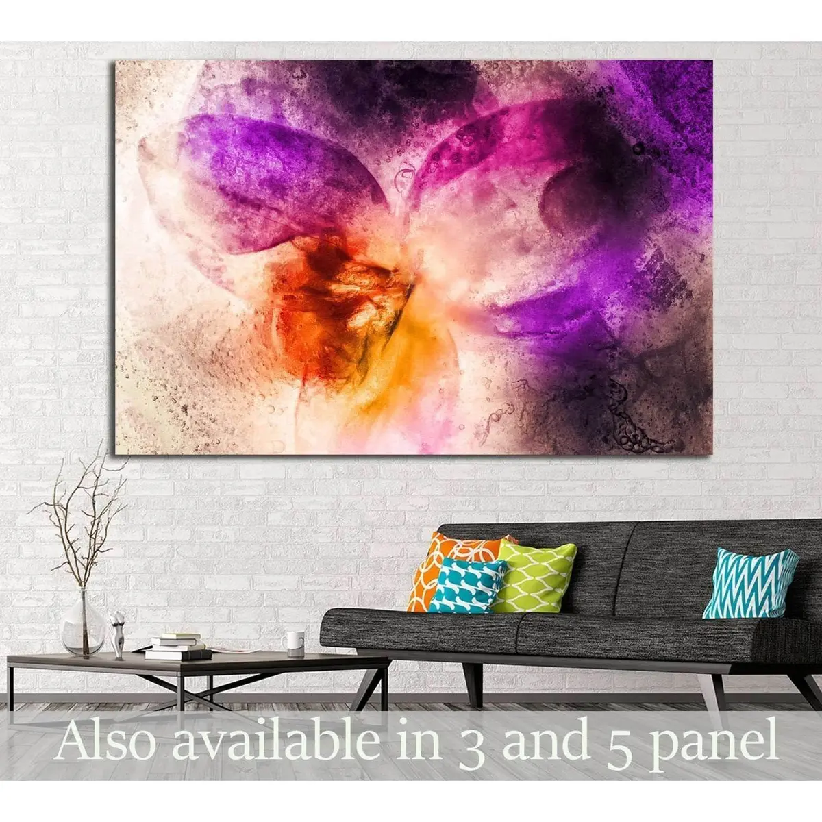 Frozen Orchid Flowers In A Piece Of Ice №1337 Ready To Hang Canvas Print 1