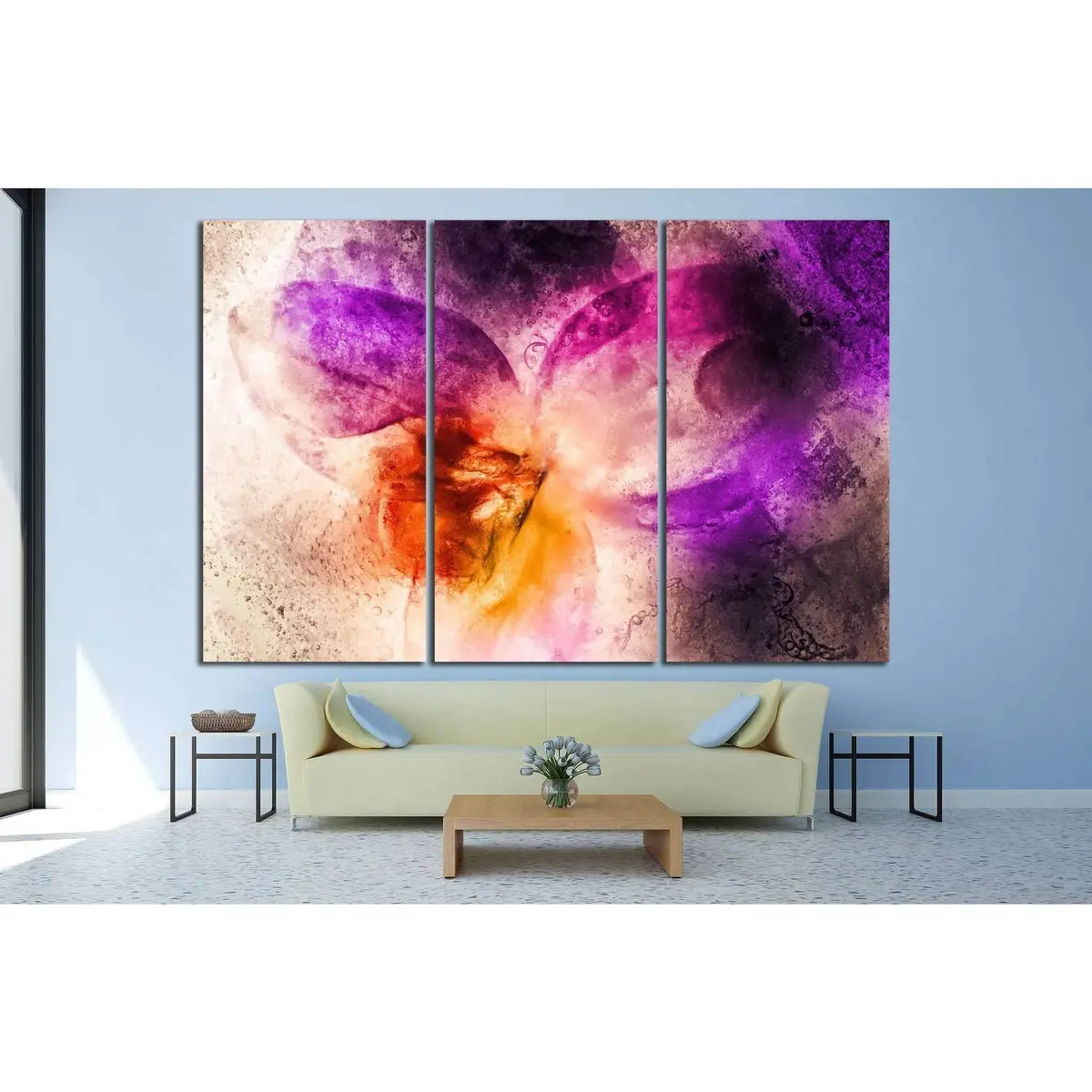Frozen Orchid Flowers In A Piece Of Ice №1337 Ready To Hang Canvas Print 5