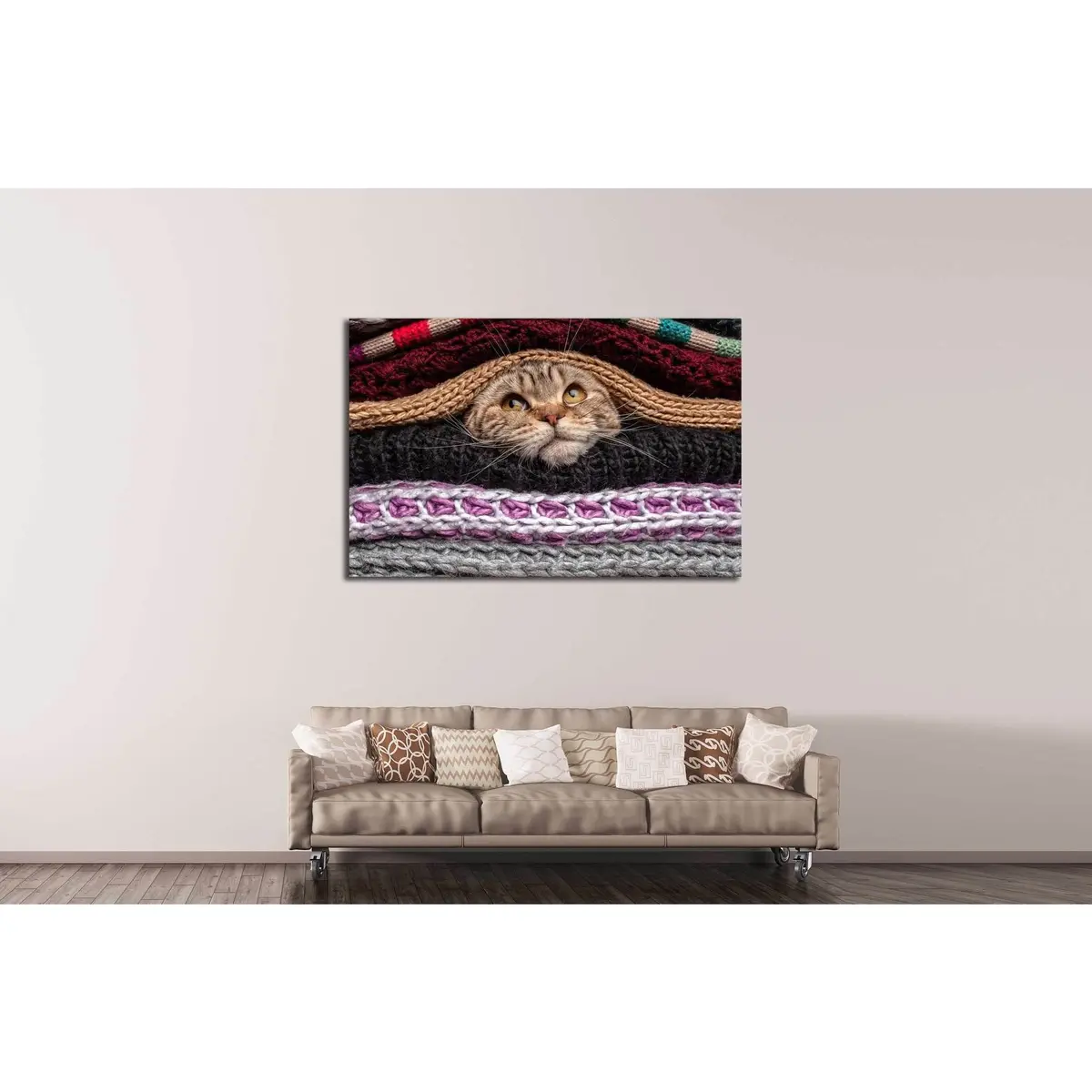 Humorous Cat Canvas Art Print #554 – Pre-Hung Wall Decor - Image 2