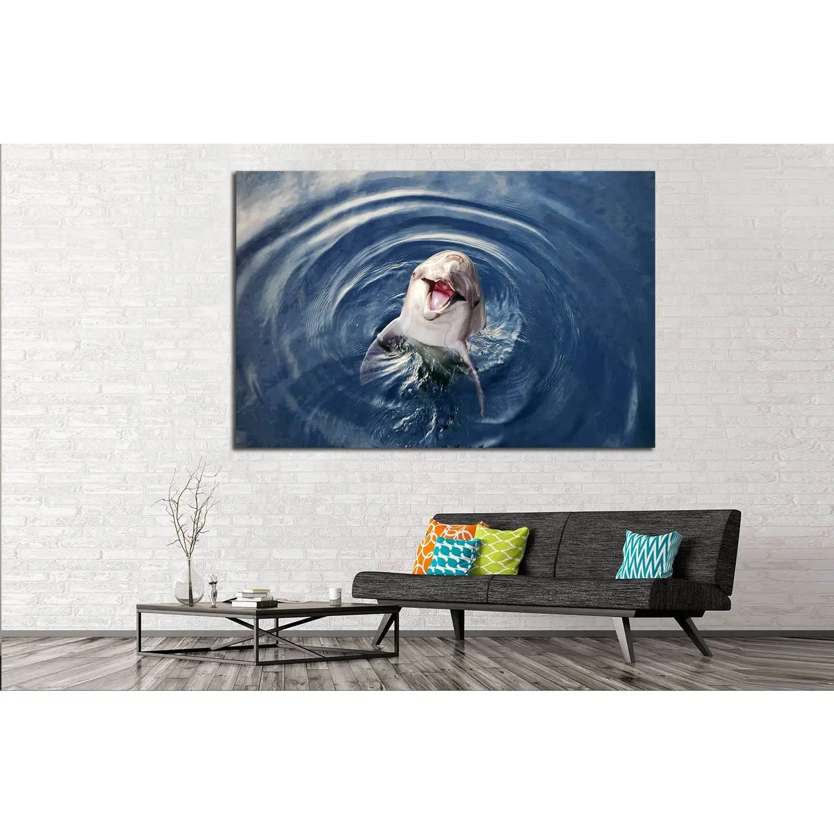 Funny Dolphin №509 Ready To Hang Canvas Print 3