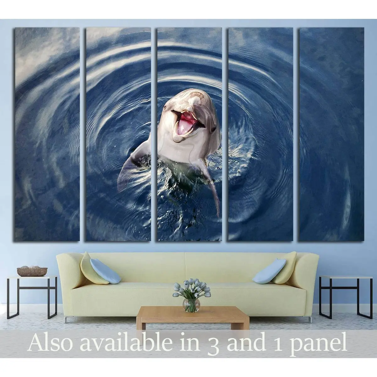 Humorous Dolphin Canvas Wall Art Print #509
