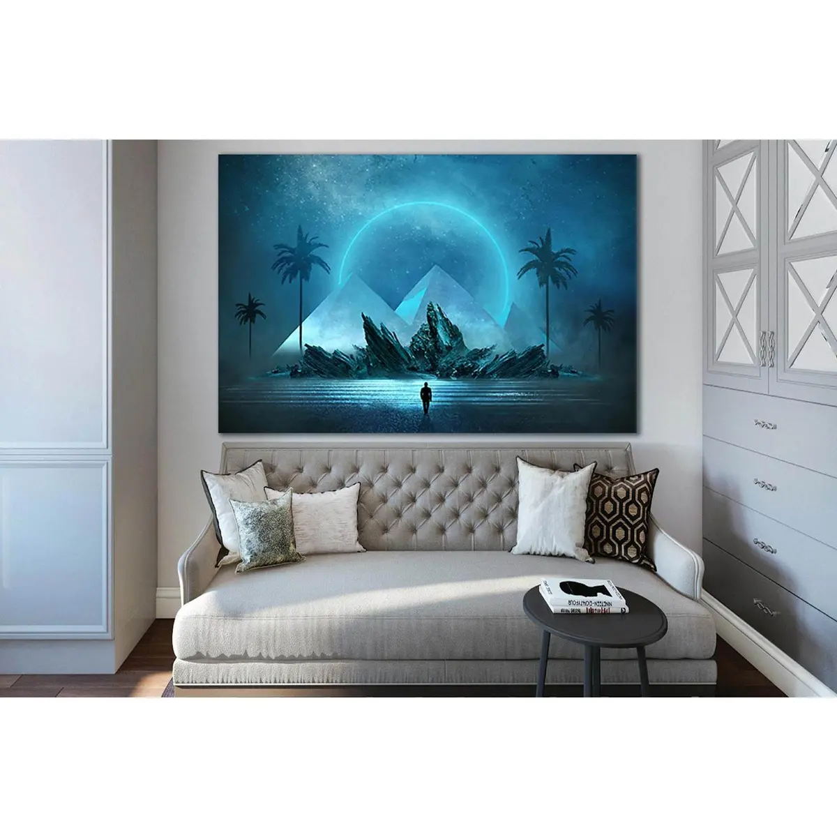 Futuristic Landscape Man And Pyramids №Sl1230 Ready To Hang Canvas Print 2