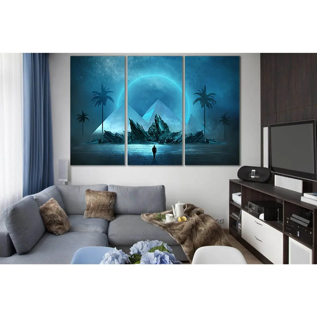 Futuristic Landscape Man And Pyramids №Sl1230 Ready To Hang Canvas Print 5