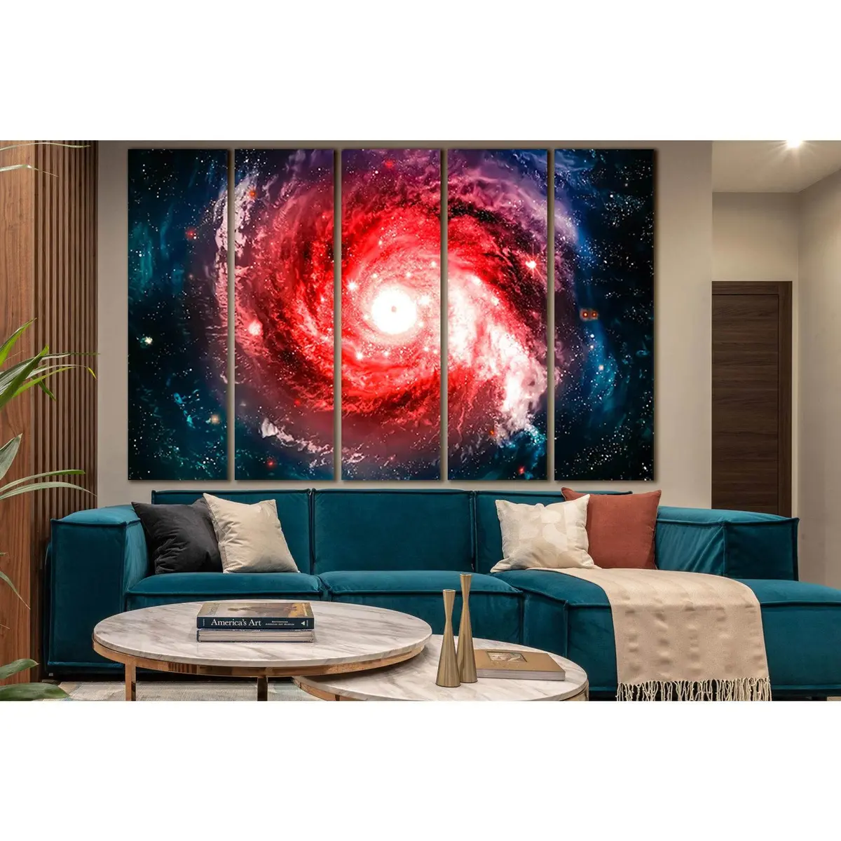 Red Galaxy Light Canvas Art №SL987 – Pre-Hung Wall Decor - Image 3