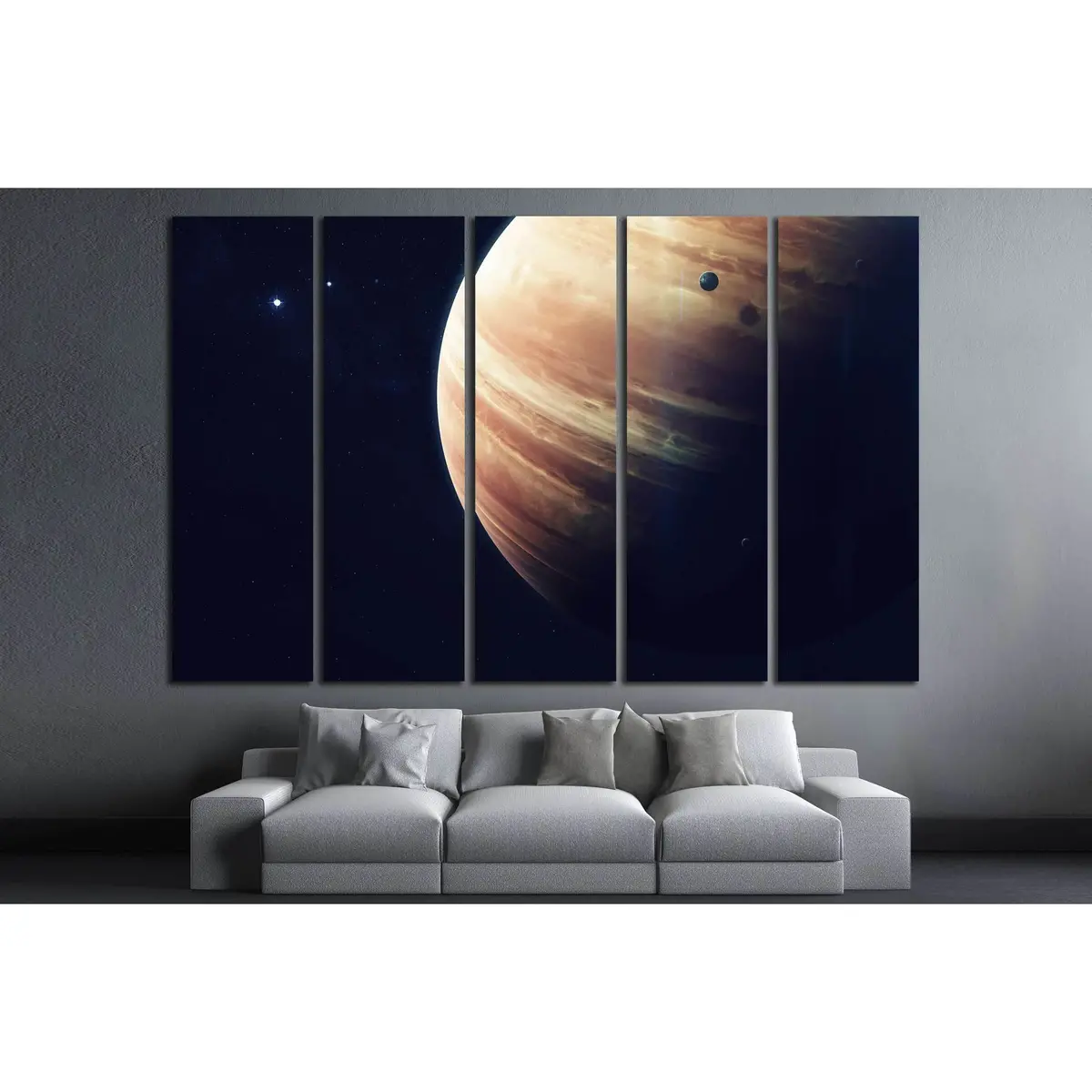 Stunning Gas Giant Planet Art Featuring Deep Space and Distant Galaxies – Ready-to-Hang Canvas Print #2419 - Image 3