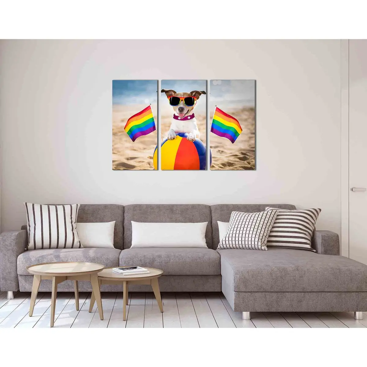 LGBTQ-Themed Dog Relaxation Canvas Art Print #2162